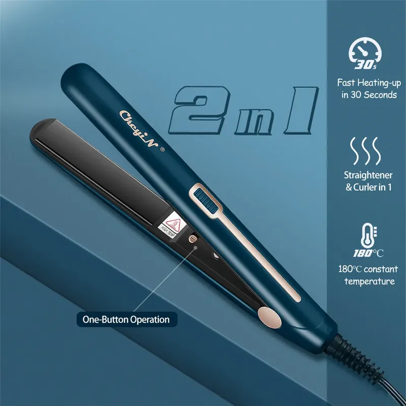 CkeyiN Mini-Haarglätteisen, 2-in-1-Haarglätter und Lockenwickler, tragbares Glätteisen, konstante Temperatur