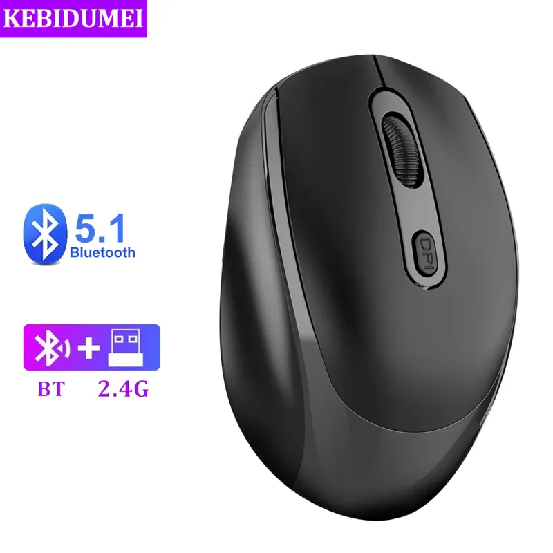 Bluetooth 5.1 Drahtlose Maus 2,4G Drahtlose Maus Dual Modus Wiederaufladbare Maus 1200 DPI Gaming Maus Für Macbook Tablet Laptop PC
