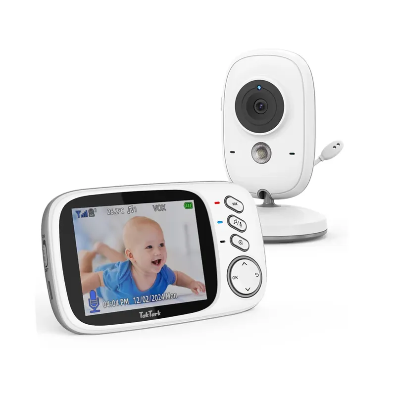 TakTark 3,2 Zoll Wireless Video Babyphone Auto Nachtsicht Zwei-Wege-Gegensprechanlage Temperaturüberwachung Überwachungskamera Nanny