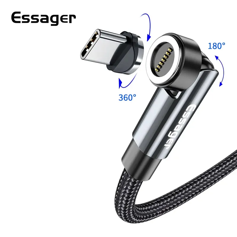 Essager 2m drehen 3a schnell aufladen des magnetisches USB Typ C Kabel für Xiaomi Magnet Ladegerät Telefon Daten Kabel