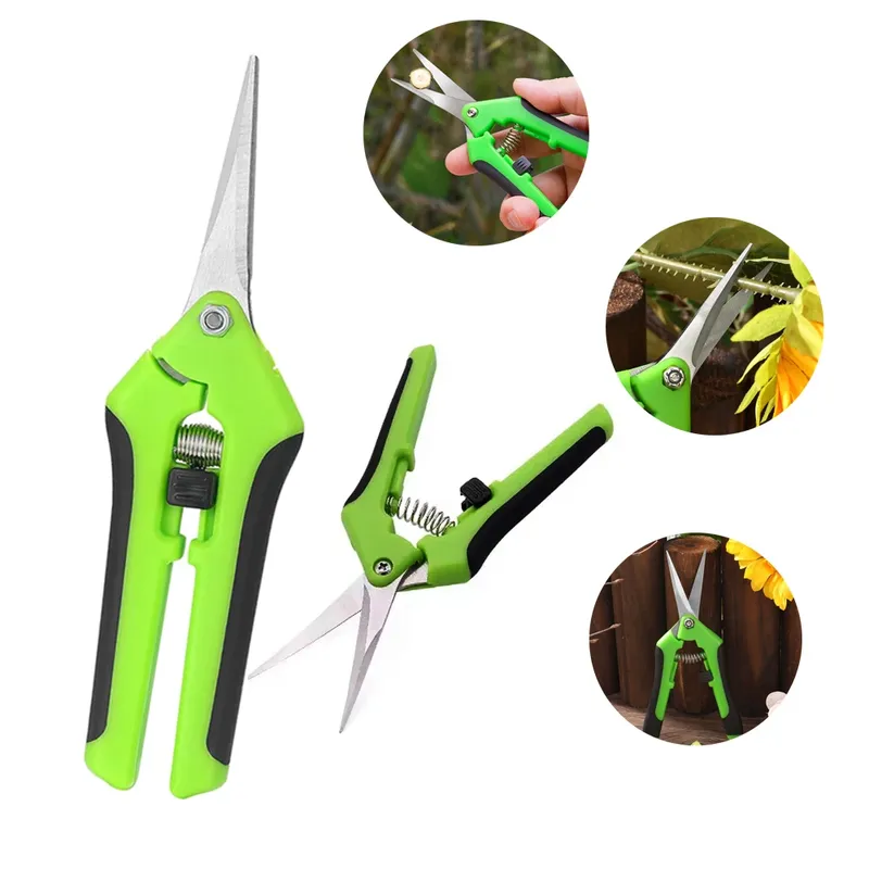 Gartenschere-Set – Edelstahl-Trimmschere für Blumen, Zweige, Kräuter mit rutschfesten ergonomischen Griffen