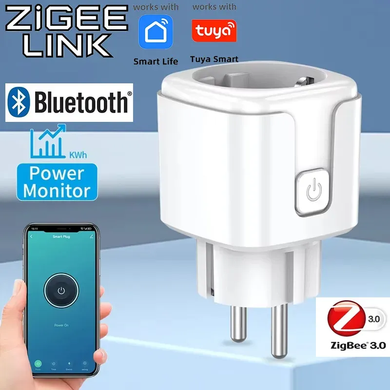 WiFi/Zigbee 3,0 Smart Steckdose EU Stecker Tuya App Fernbedienung Energie Monitor Steckdose Steckdose Arbeit Mit Alexa google Hause