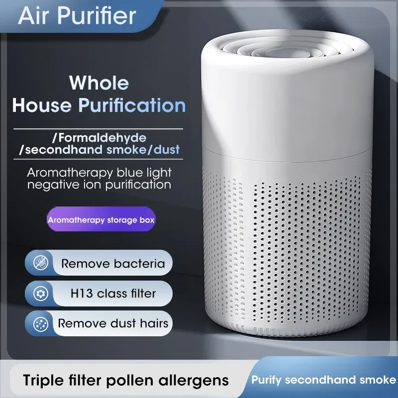 Mini Desktop Luftreiniger Tragbarer Luftreiniger Haushaltsluftreiniger mit HEPA-Filter Lufterfrischer Geruchsentferner Luftreiniger