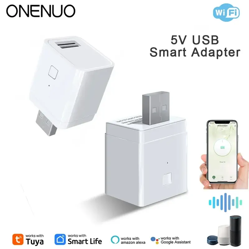 ONENUO Tuya Smart Micro USB Adapter Schalter 5V WiFi Mini USB Netzteil Funktioniert mit Alexa Hey Go Ogle Alice für Smart Home
