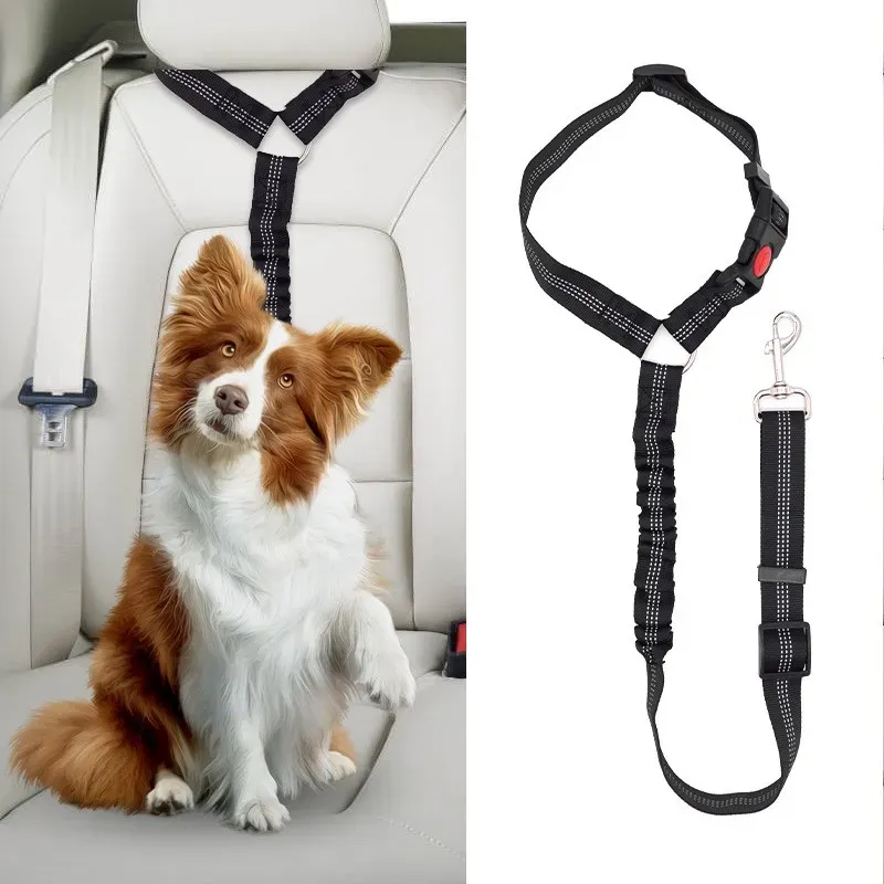 Reflektierender Auto-Sicherheitsgurt für Hunde, Welpenhalsband, zum Gehen, Reisen, Autozubehör, Katzenleine, Geschirr für kleine Hunde, Haustier-Autozubehör