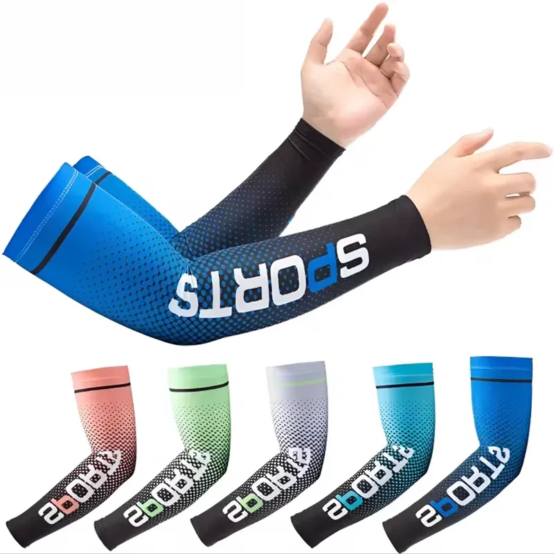 Sommer Mode Sonnencreme Eis Seide Hülse UV Sonnenschutz Kühlung Anti-Slip Arm Ärmel Männer Frauen Outdoor Sport Radfahren