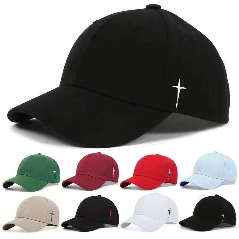 Unisex Side Cross Stickerei Baseball Caps Frühling und Herbst Outdoor Einstellbare Casual Hüte Sonnenschutz Hut