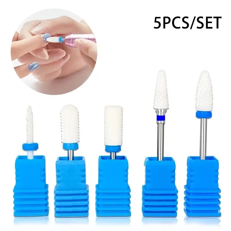 5 Teile/satz Keramik Nagel Bohrer Bits Elektrische Bohrer Maschine Nagel Cutter Bits Nägel Zubehör Werkzeuge Für Maniküre Pediküre Werkzeuge