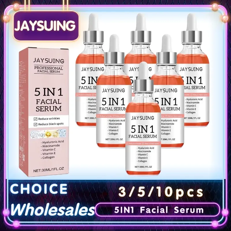 5-in-1-Gesichtsserum mit Hyaluronsäure, feuchtigkeitsspendend, Vitamin C, Kollagen, Blitz, Gesichtsserum, verkleinert die Poren, Hautpflege
