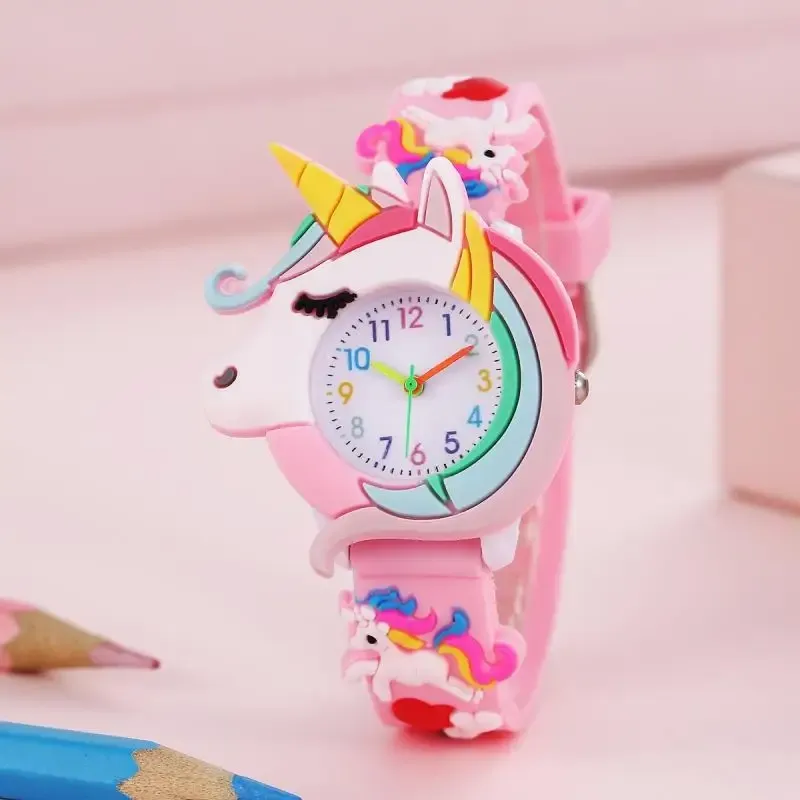 2024 neue Regenbogen Wolke Gedruckt Silikon Band kinder Uhr Mädchen Niedlichen Cartoon Quarzuhr Kinder Uhren Jungen Mädchen Watche