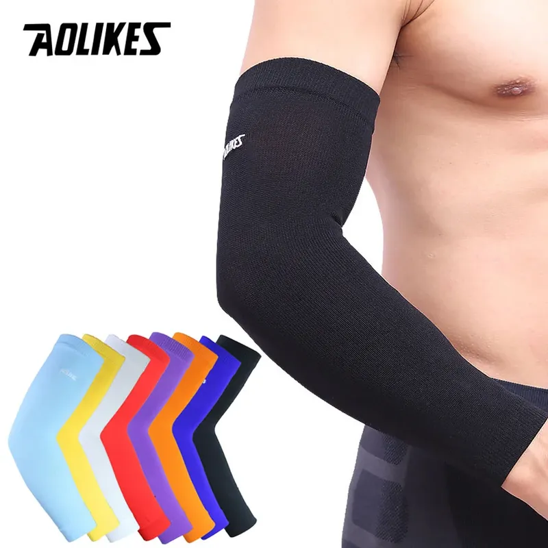 AOLIKES 1PCS Elastische Basketball Tennis arm Hülse Armband Fußball Volleyball Ellenbogen Schutz Schmerzen Band