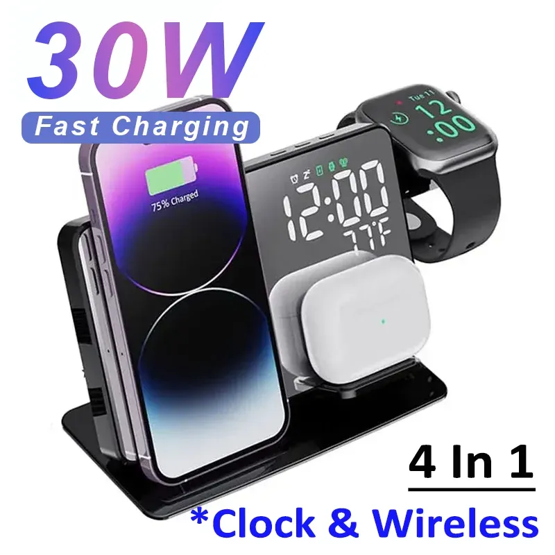 30w schnelle kabellose Ladestation für iPhone 14 13 12 11 xs xr x 8 Apple Watch 8 7 6 se Airpods 3 Pro Telefon Ladest änder