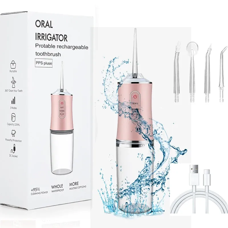 USB tragbare Munds pülung Wasser flosser Zahn wasserstrahl Werkzeuge Pick Reinigung Zähne 200ml 4 Düsen Mund Mund reinigungs mittel