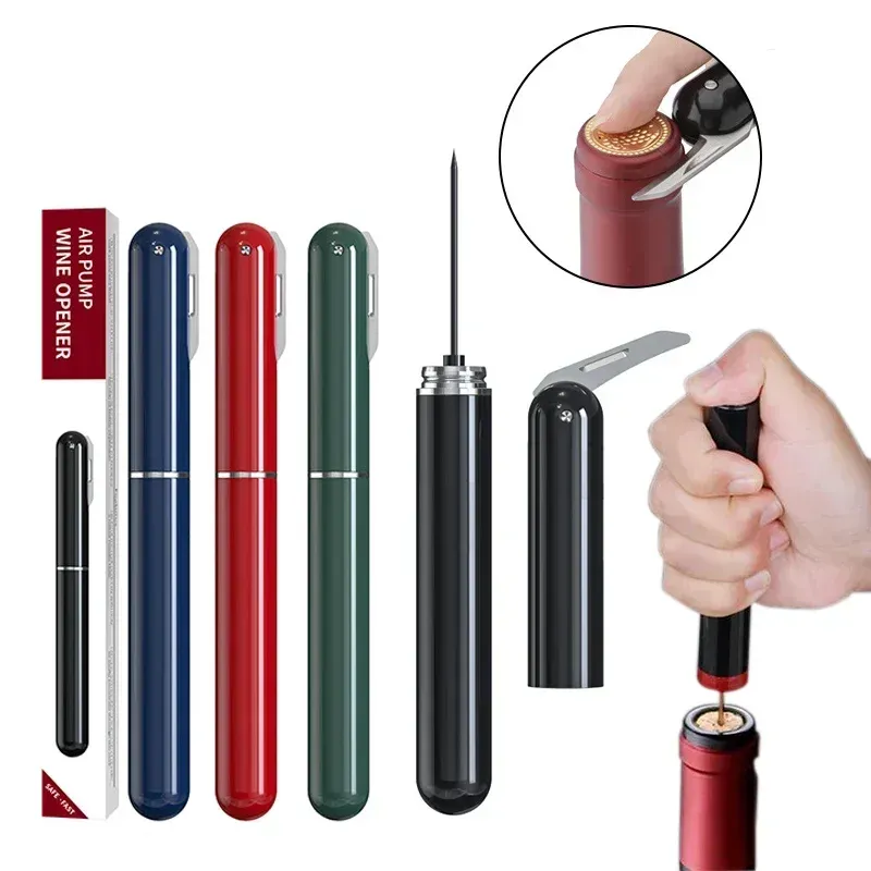Sicherheit Luftpumpe Wein Flaschenöffner mit Folienschneider Wein Korkenzieher Edelstahl Pin Wein Luftdruck Korkenzieher Korkentferner