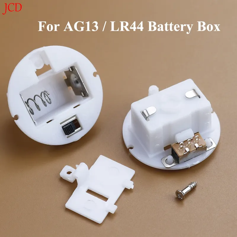 3 Sets Für AG13 LR44 Batterie Basis Sockel Organizer Halter Box Fall Mit Schalter Abdeckung Weiß Runde Batterie Fall Für Licht string