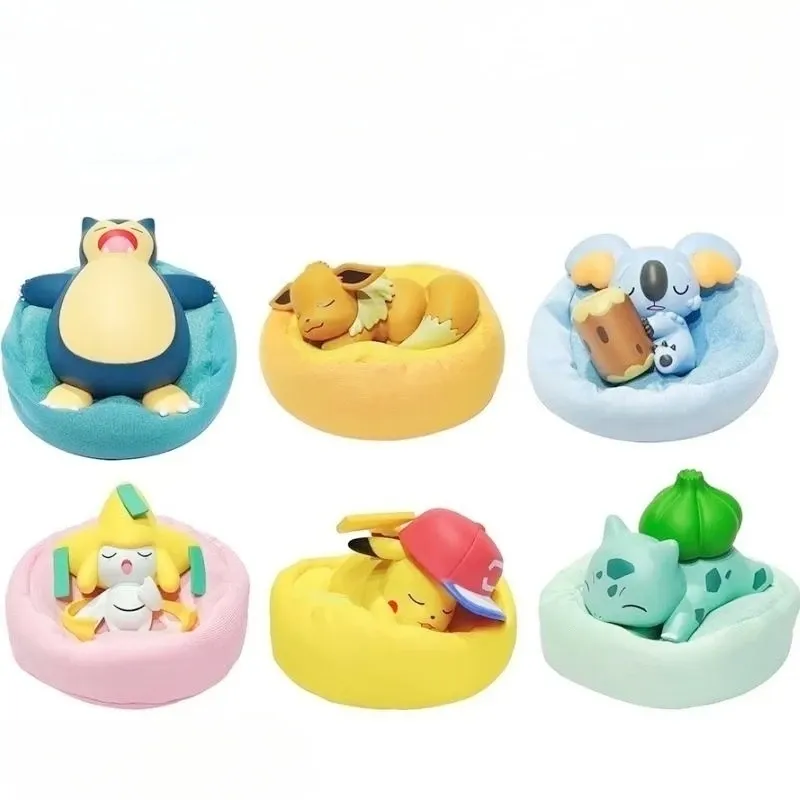 6 Stück Anime Pokemon Modell Kit Charaktere Figur Sternen traum Pikachu Eevee Serie Auto Innen hand Schlaf position Spielzeug Geschenke