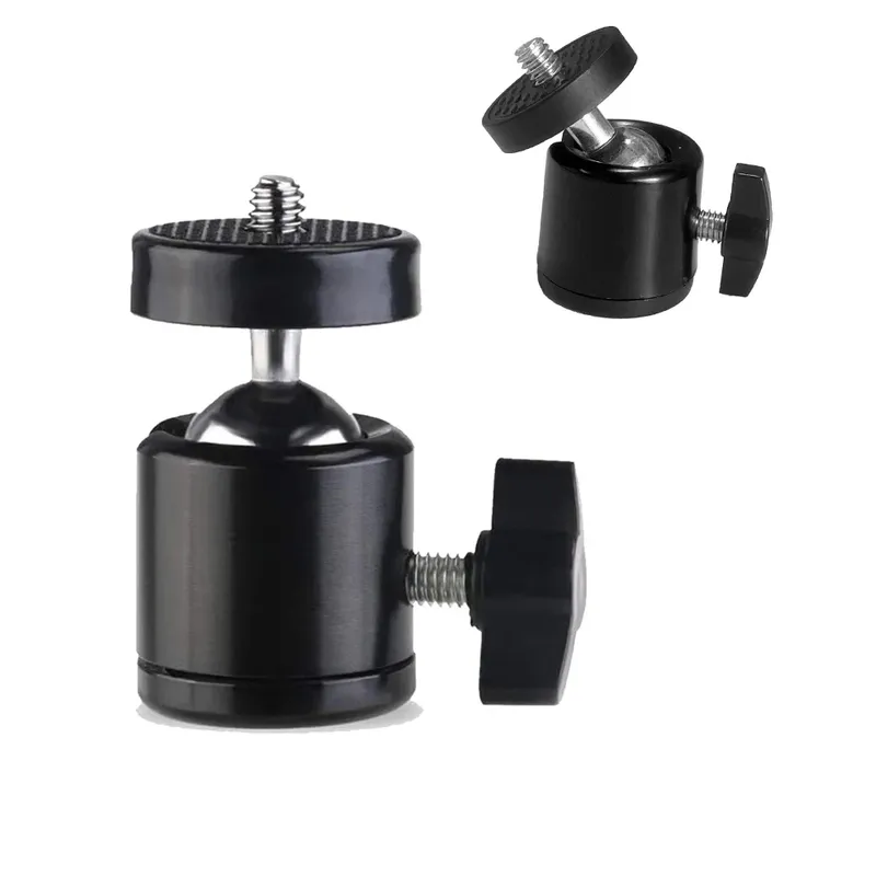Aluminiumlegierung 360 °   Drehbarer Mini-Kugelkopf mit 1/4-Zoll-Schraube für DSLR-Kamera, Stativ, Handyhalterung, Vlog-Fotografie