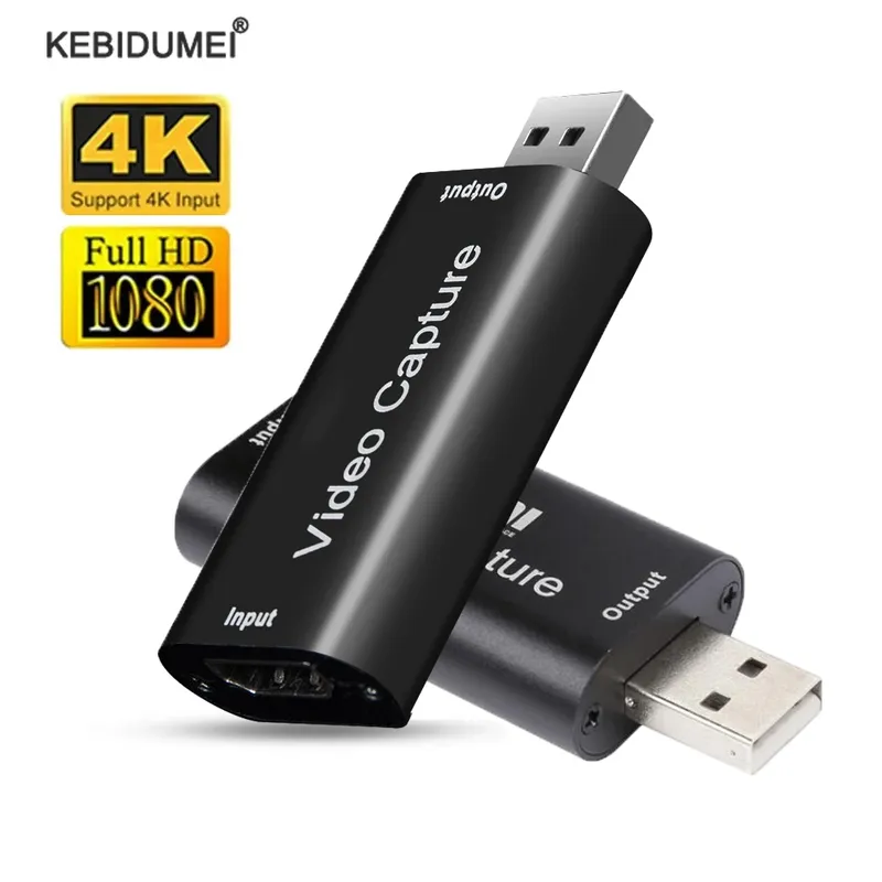 4K Video Capture Karte USB 2,0 HDMI-kompatibel 1080P 60fps Grabber Recorder für PS4 Spiel DVD Kamera aufnahme Live-Streaming