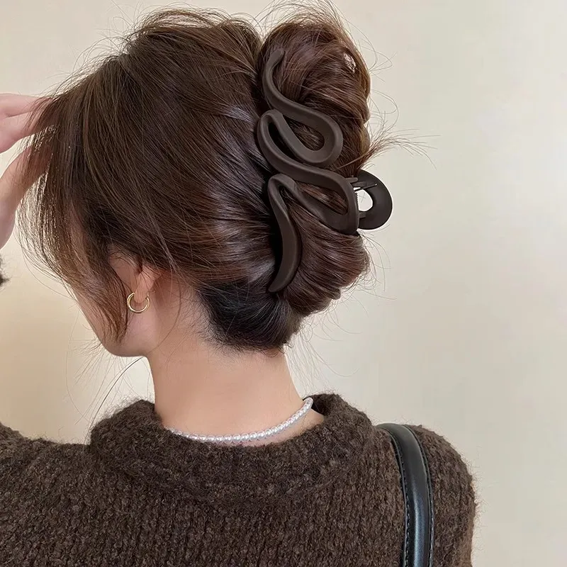 13 cm Acryl Haar Clips Für Frauen Haarnadel Matte Welle Haar Klaue Clip Pferdeschwanz Haar Zubehör Mädchen Headwear Haarspangen 4 farben