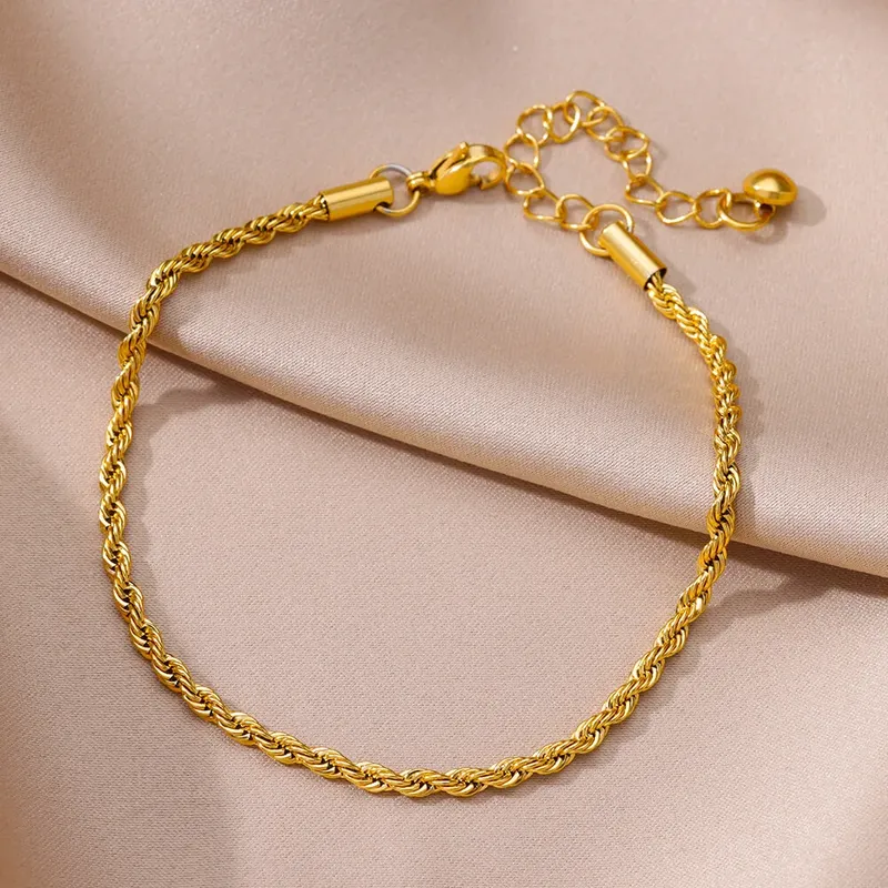 Edelstahl Kette Fußkettchen für Frauen Accessoires Gold Farbe Knöchel Armband wasserdichte Fußkettchen Sommer Strand Boho Schmuck Geschenk