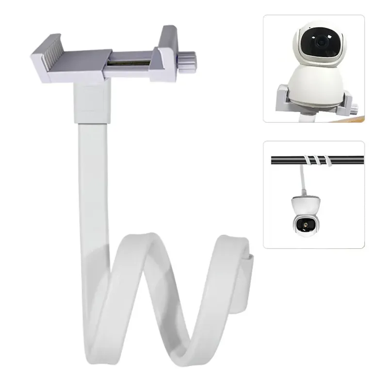 Universal Baby phone Halter länger weiß flexibel Silikon Baby Kamera Ständer, ideale IP-Kamera halterung loch freie Krippe Wiege Stange