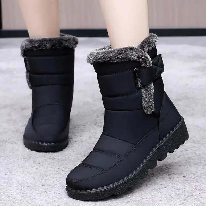 Wasserdicht Winter für 2023 Neue Faux Pelz Lange Plattform Schnee Warme Baumwolle Paare Schuhe Plüsch Frau Knöchel Mode Stiefel