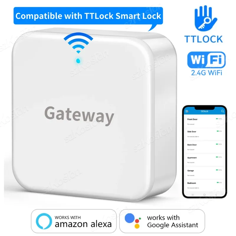 TTLOCK G2 WiFi Gateway Hub kompatibel mit TTLock Smart Türschloss APP Fernbedienung Entsperren Sprachsteuerung für Alexa Google Home