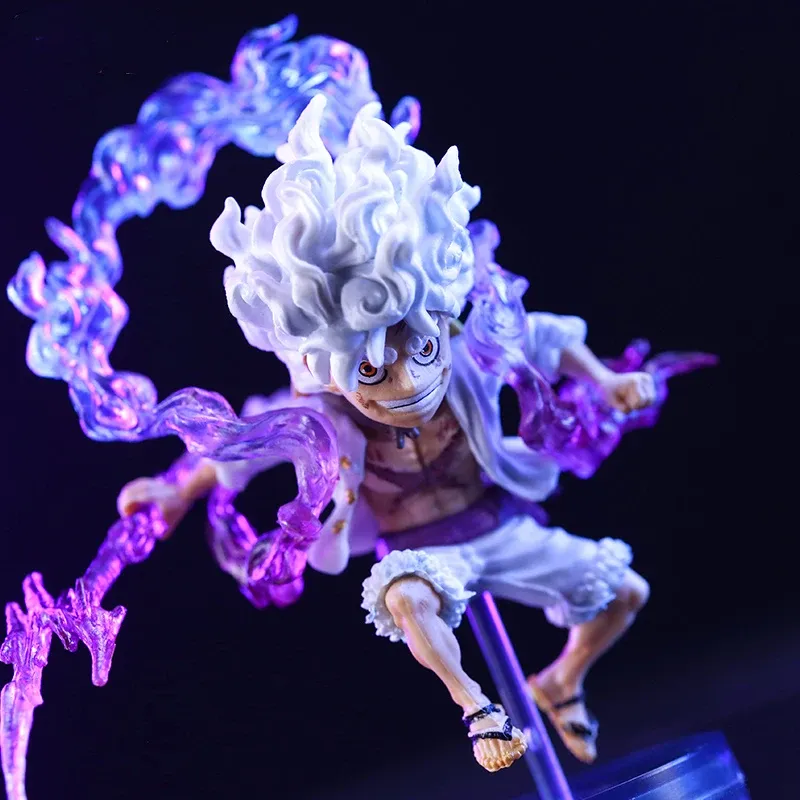 Bandai 10 cm Mini One Piece Ruffy Gear 5 Actionfigur Sonnengott Nika Statue Anime Figur PVC Modell Puppe Sammlung Spielzeug Geschenk Kinder
