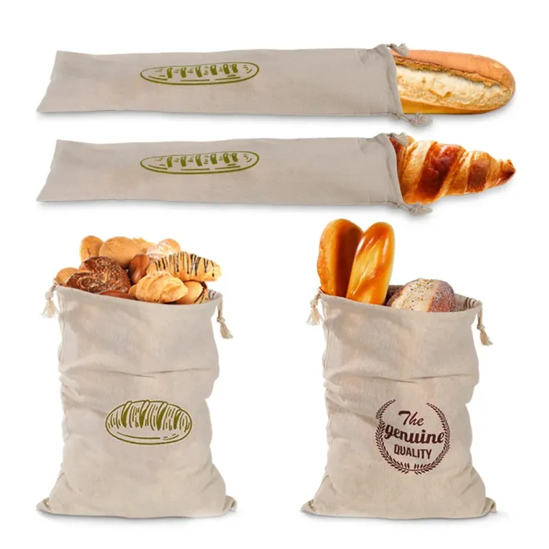 Leinen-Brotbeutel Wiederverwendbare Zugbeutel für Brotlaibe Hausgemachtes Handwerksbrot Aufbewahrungsbeutel Leinen-Brotbeutel für Baguette