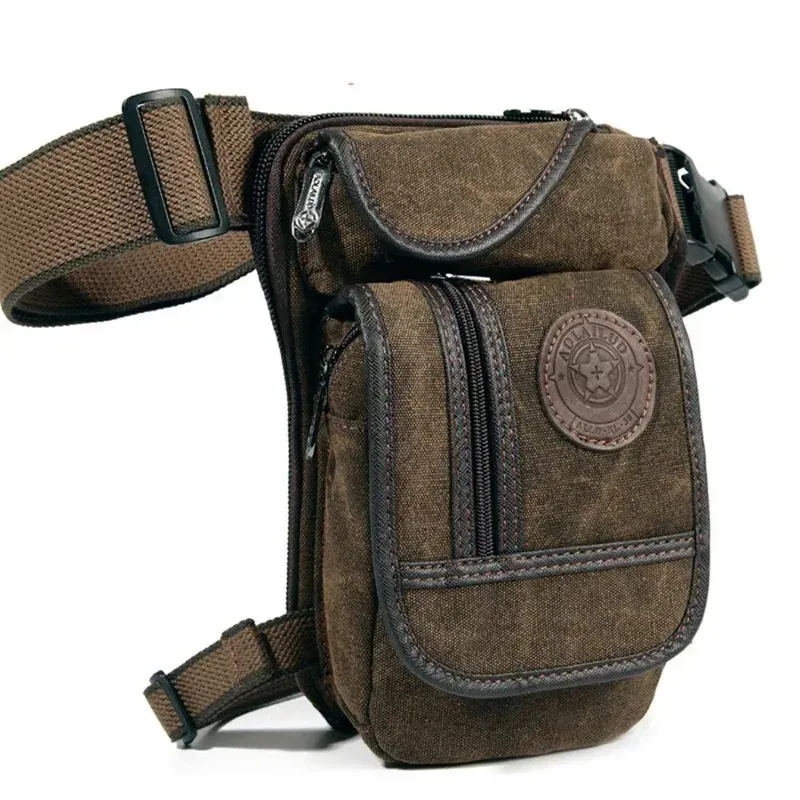 Männer Leinwand Drop Bein Tasche Motorrad Mehrzweck Messenger Schulter Tasche Hohe Qualität Gürtel Hüfte Bum Taille Fanny Pack für Camping
