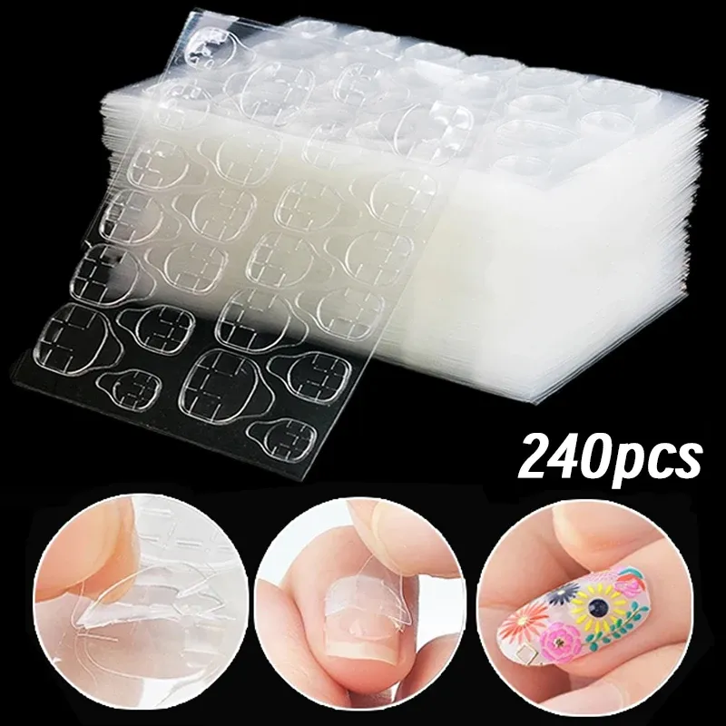 Doppelseitige Nagel Gelee Kleber Transparent Falsche Nail art Klebeband Kleber Aufkleber DIY Wiederverwendbare Maniküre Nägel Zubehör