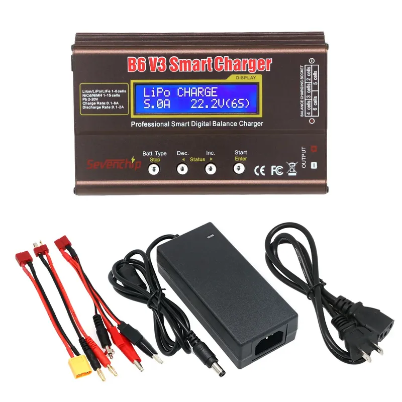 iMAX B6 V3 80W 6A Batterieladegerät LiHv Lipo NiMh Li-Ion Ni-Cd Digitales RC-Ladegerät Lipro Balance Ladegerät Entlader 12V 5A Adapter