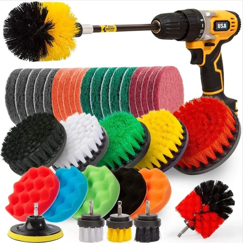UNTIOR Elektrische Bohrmaschine, Bürstenaufsatz-Set, Power Scrubber Brush, Auto-Polierer, Küche, Badezimmer, Reinigungsset, WC-Reinigungswerkzeuge