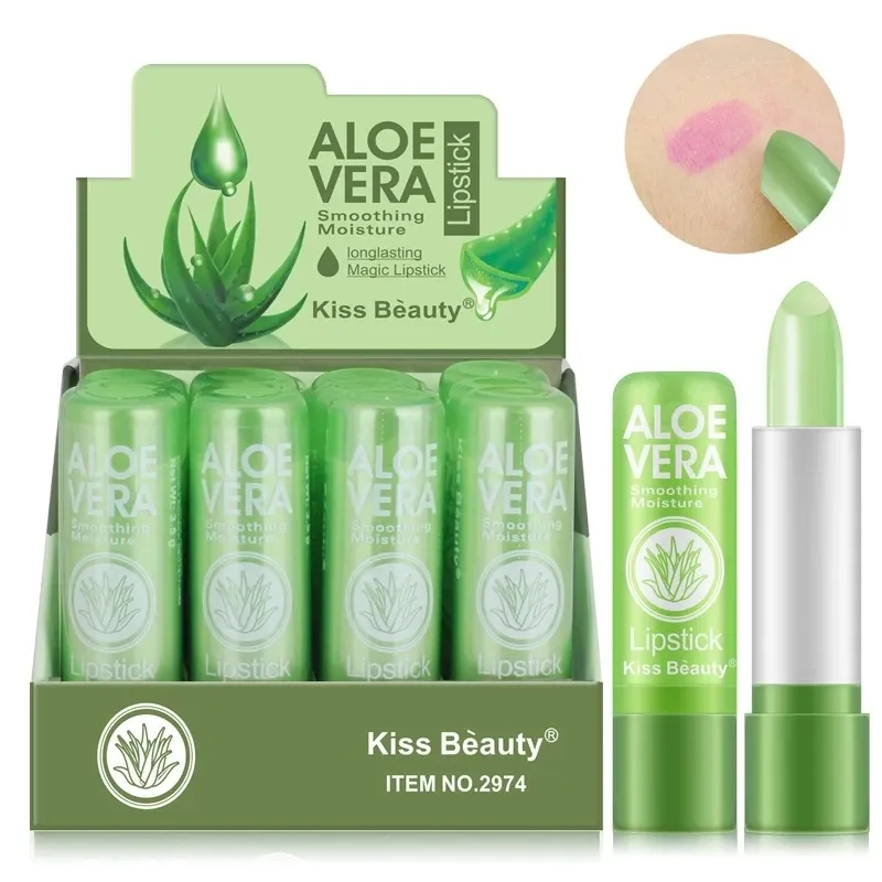 12 teil/satz 3,5g Farbwechsel Getönter Lippenbalsam Lippenstift Aloe Vera Lippenstift Feuchtigkeitsspendende Langlebige Lippenstifte lippenbalsam großhandel