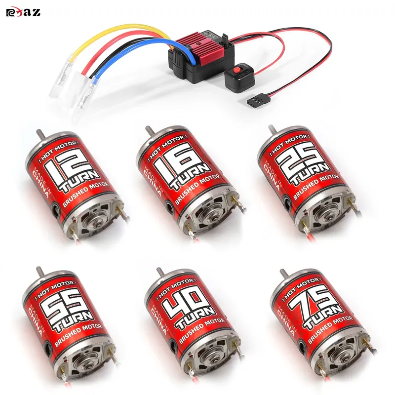 RC 540 Bürstenmotor 12T-75T ESC 60A Geschwindigkeit ​ ​ Steuerkombinationsset Climb Drift Racing Wasserdicht für 1/10 RC Crawler Auto/Boot