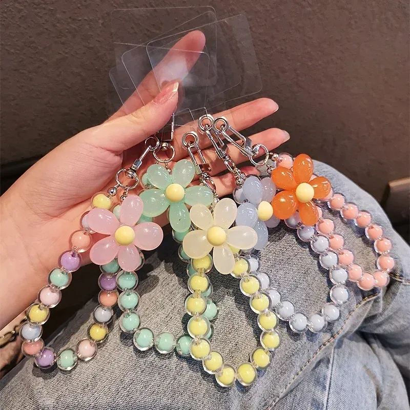 Telefon Anti-verloren Lanyard Schlüssel Kurze Handgelenk Anhänger Bunte Macaron Runde Perle Anhänger frauen hand Kette Handy Lanyard - 3.19 EUR