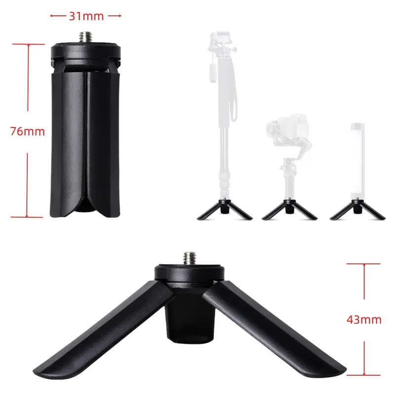 Tragbares Mini-Tischstativ, Schreibtischstativ mit 1/4 Zoll Schraube für Gopro-Kamera, Video, Vlog, Griff, Panel, Ringlicht, Telefon, Gimbal