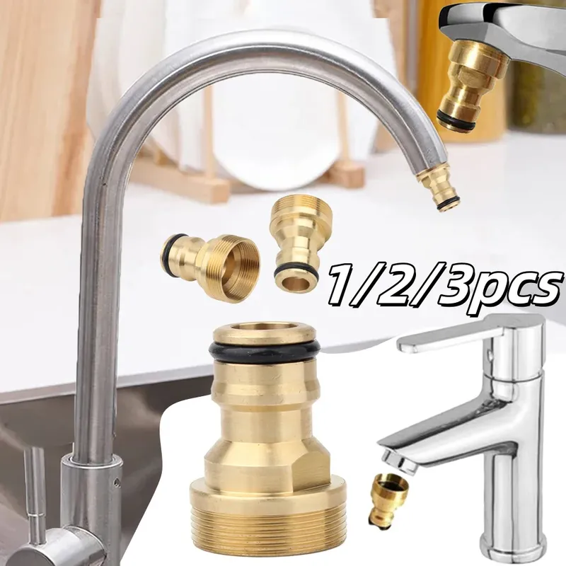 1-3 stücke Küche Universal Wasserhahn Adapter Messing Wasserhahn Stecker Mixer Schlauch Adapter Becken Fitting Auto Waschen Bewässerung garten Werkzeuge