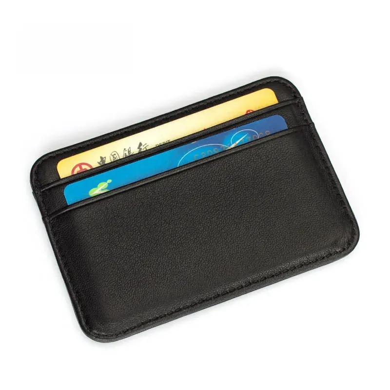 Neue Dünne 100% Schaffell Echtes Leder männer Brieftasche Männlichen Dünne Mini ID Kreditkarte Halter Kleine Karteninhaber Geldbörse Für mann