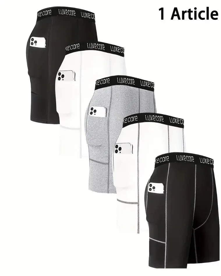 Männer Sport Leggings Fitness Elastische Kompression Strumpfhosen Trocknen Schnelle Größe Fitness Plus Hosen Running Training Stretch Shorts