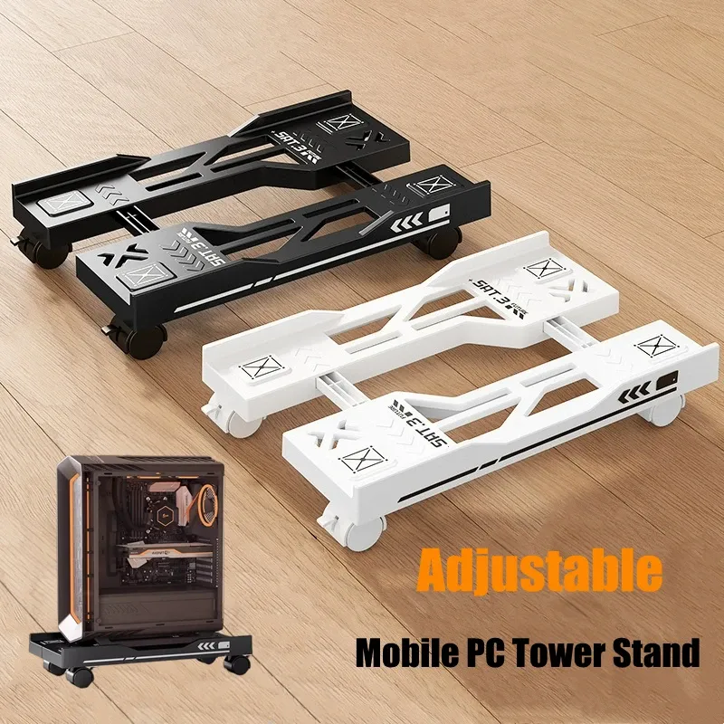 Mobile PC Turm Stehen Verstellbares Regal Computer CPU Halter Teleskop Desktop Ständer Computer Halterung Warenkorb Mit Roll Caster