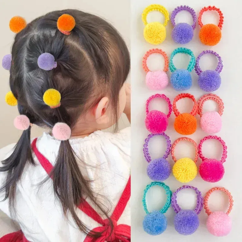20 Stück bunte, flauschige Haargummis für Kinder, Pferdeschwanzbänder, Haarschmuck, Geschenk
