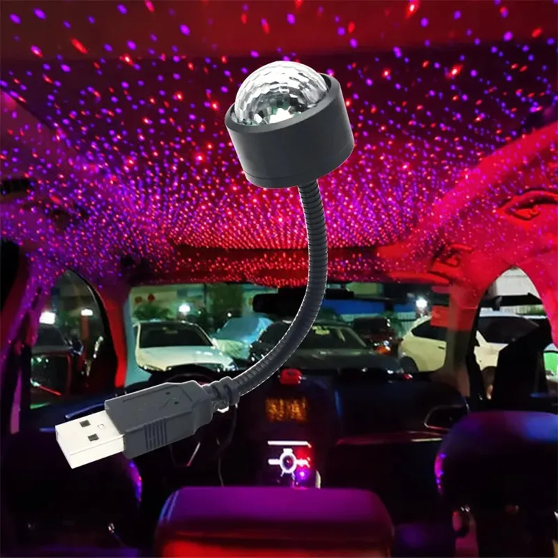 Mini LED Auto Dach Stern Nachtlicht Projektor Einstellbare USB Galaxy Atmosphäre Lampe für Auto Zimmer Decke Dekor