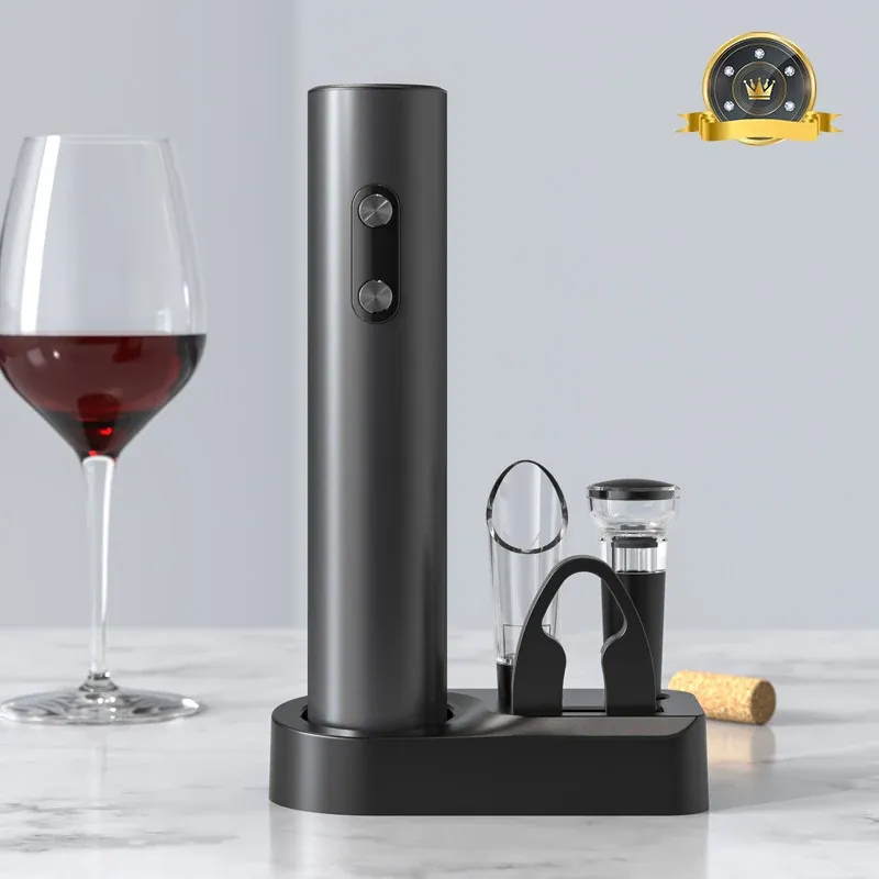 Elektrischer Wein öffner Set automatischer Korkenzieher mit Belüfter aus gießer und Folien schneider für Küchen bar Party geschenke