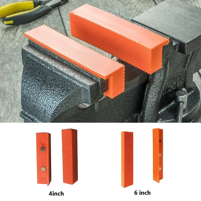 2 stücke 4/5/6 Zoll Magnetische Weiche Pad Kiefer Gummi Für Metall Schraubstock Bank Maschine Werkzeuge Für Metall schraubstock Maschine Werkzeuge