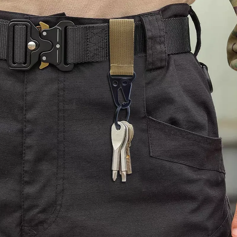 Karabiner Hochfester Nylon-Schlüsselhaken MOLLE Gurtband Schnalle Hängesystem Gürtelschnalle Hängendes Camping-Wanderzubehör