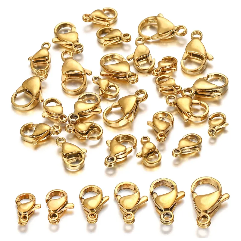 30 Teile/los Edelstahl Vergoldet Karabinerverschluss Klaue Verschlüsse Für Armband Halskette Kette Diy Schmuck Machen Erkenntnisse Liefert