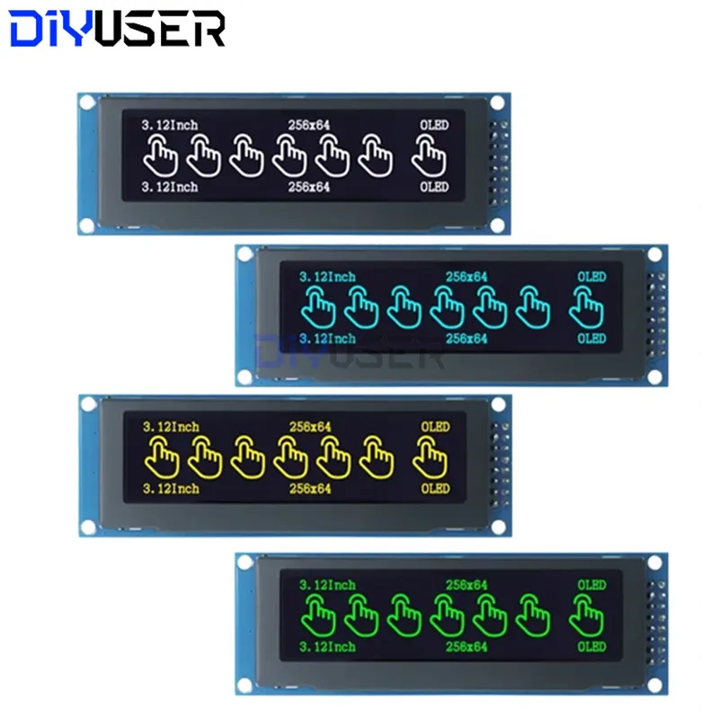 3,12 Zoll OLED-Anzeigemodul SSD1322 256 x 64 für Arduino STM32 Raspberry Pi, SPI I2C-Schnittstelle mit vorgelötetem Pin-Header