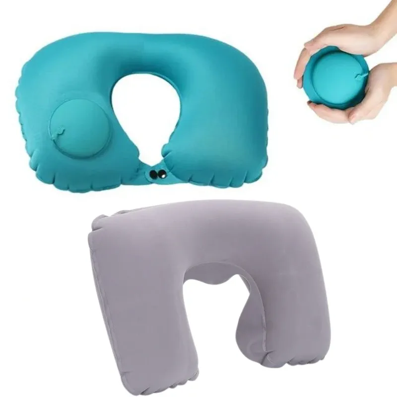 Aufblasbares Kissen zum Entspannen des Nackenreises, U-förmiges Kissen, faltbar und tragbar, mit auslaufsicherem Gerät, gewöhnlich, U-förmig