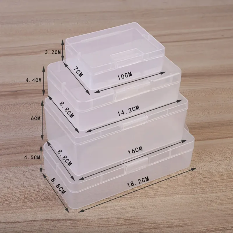 Transparente Kunststoff Kosmetik Hardware Teile Schmuck Lagerung Fall Container Verpackung Box Für Ohrringe Ringe Box Halter Fall